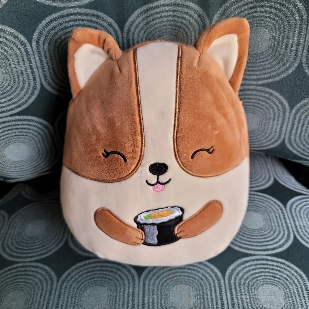 Squishmallow Regina the Corgi with Sushi Plush Toy - 8